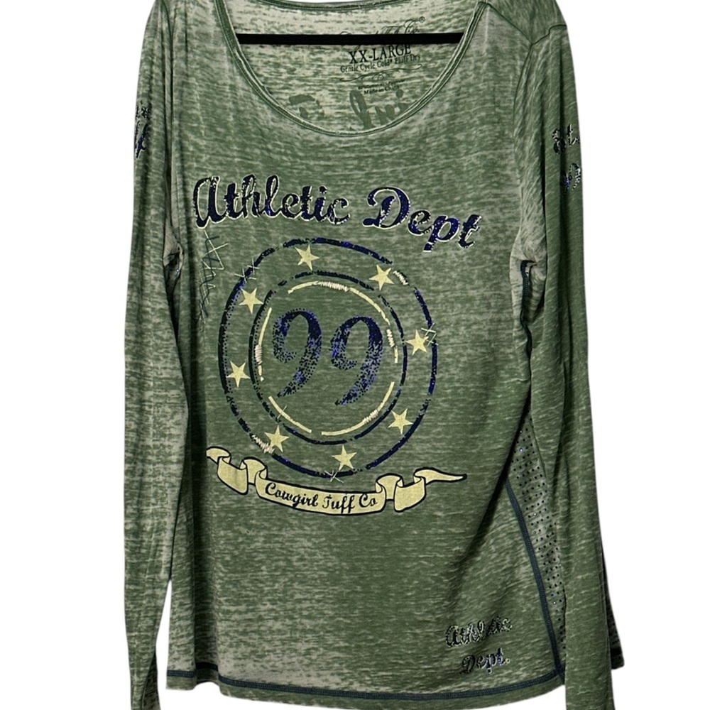 Cowgirl Tuff Co. - Olive Long Sleeve Tee